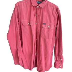 Vintage Polo Ralph Lauren Utility Workshirt – Coral Pink Perfection 🌸